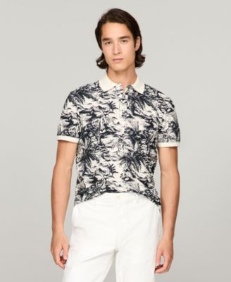 Tommy Hilfiger - Men's Regular-Fit Linen-Blend Tropical Polo Shirt