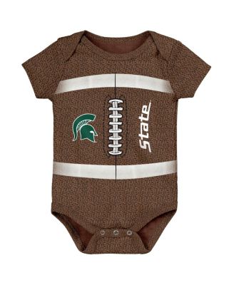 Outerstuff - Newborn Infant Brown Michigan State Spartans Catch Me Football Bodysuit