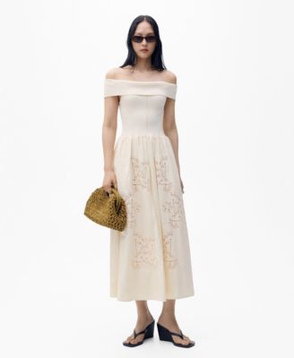 MANGO - Women's Embroidered Details Combined Dress