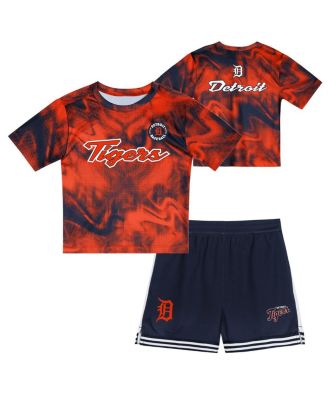 Outerstuff - Little Boys and Girls 2-Piece Orange Detroit Tigers Hitter Infielder Set
