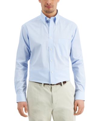 Club Room - Men's Classic/Regular Fit Performance Mini Gingham Dress Shirt