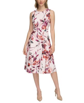 Calvin Klein - Women's Printed A-Line Midi Dress