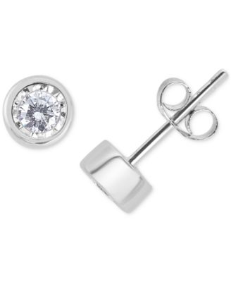 Macy's - Diamond Bezel-Set Stud Earrings (1/4 ct. t.w.) in 14k Gold