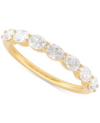 Macy's - Diamond Oval Horizontal Seven Stone Band (1-1/20 ct. t.w.) in 14k Gold