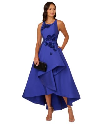 Adrianna Papell - Women's Beaded Mikado High-Low Gown