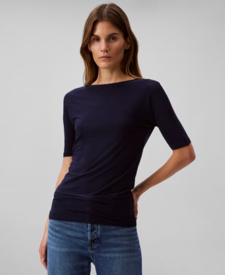 Calvin Klein - Women's Stretch Slim-Fit Short-Sleeve Tee