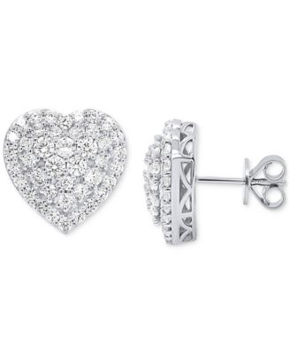 Forever Grown Diamonds - Lab Grown Diamond Heart Cluster Stud Earrings (2 ct. t.w.)