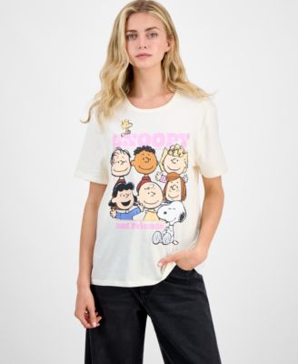 Disney - Juniors' Snoopy And Friends Graphic Print T-Shirt