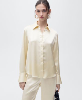 MANGO - Women's Regular-Fit Satin Shirt