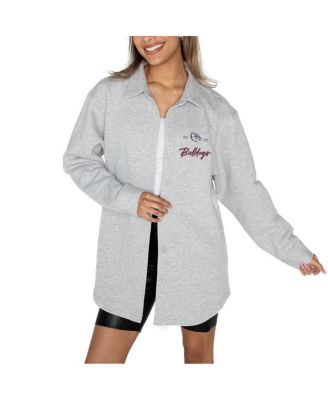 Gameday Couture - Women's Ash Gonzaga Bulldogs Foundation Full-Button Long Sleeve Overshirt Top