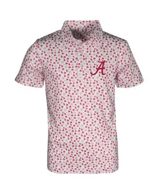 Garb - Big Boys and Girls White Alabama Crimson Tide Earnest Allover Print Polo Shirt
