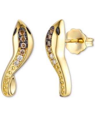 Le Vian - Chocolate Ombr&eacute; Diamond Swirl Stud Earrings (1/10 ct. t.w.) in 14k Gold