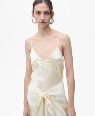 MANGO - Women's V-Neck Satin Top