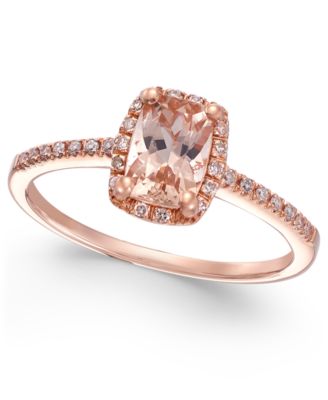 Macy's - Morganite (3/4 ct. t.w.) and Diamond (1/10 ct. t.w.) Ring in 14k Rose Gold