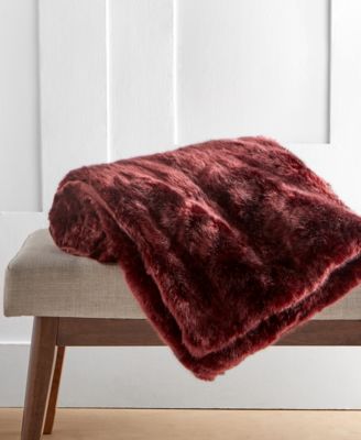 Hotel Collection - Lynx Personal Faux Fur Throw, 50" x 60", Created for Macy's