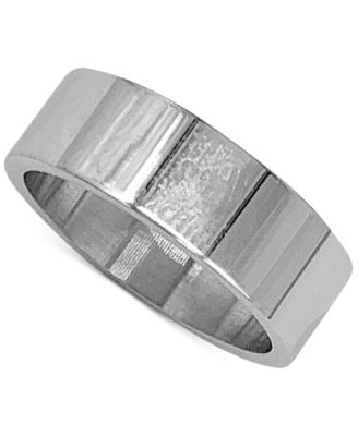 ADORNIA - Rhodium-Plated Classic Wide Stacking Ring