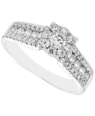 Macy's - Diamond Cluster Ring (3/4 ct. t.w.) in 14k White Gold