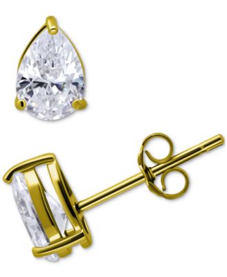 Giani Bernini - Cubic Zirconia Pear Solitaire Stud Earrings