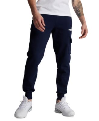 Puma - Men's Ess Logo-Print Fleece Cargo Jogger Pants
