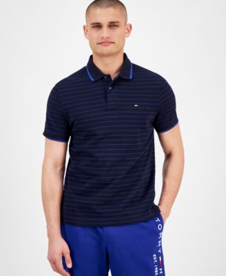 Tommy Hilfiger - Men's Regular-Fit Tipped Oxford Stripe Polo Shirt