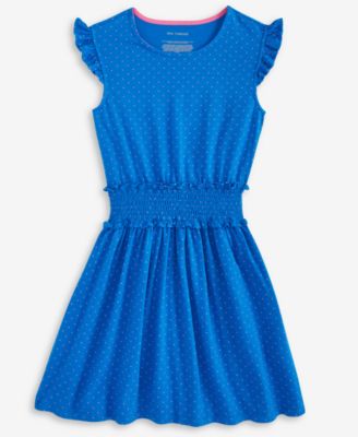 Epic Threads - Little & Big Girls Dot-Print Smocked-Waist Dress