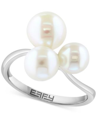 EFFY Collection - Cultured Freshwater Pearl (6, 7, 8mm) Trio Ring in Sterling Silver