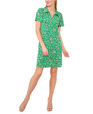 CeCe - Women's Short-Sleeve Printed Knit Polo Dress