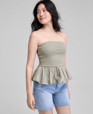 And Now This - Women's Cotton Bubble-Hem Tube Tank Top