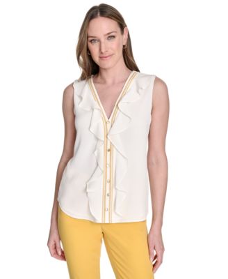 Tommy Hilfiger - Women's Ruffle-Front Button-Up Blouse