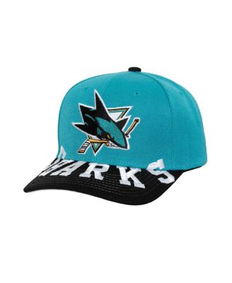 Mitchell & Ness - Men's Teal/Black San Jose Sharks Underarch Two-Tone Pro Crown Snapback Hat