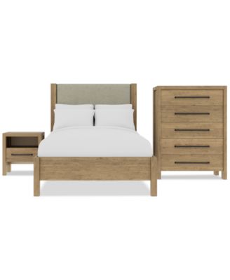 Furniture - Davie 3-Pc. Full Set (Upholstered Bed, Chest & 1-Drawer Nightstand)