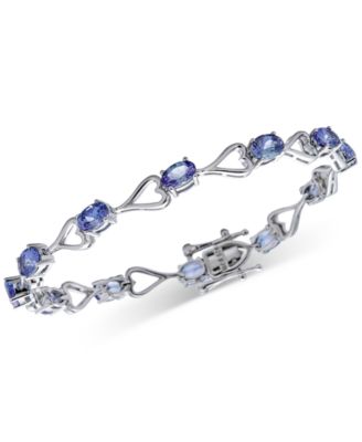 Macy's - Tanzanite Heart Link Bracelet (10-3/4 ct. t.w.) in Sterling Silver