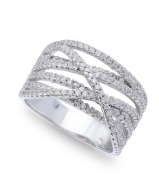 Giani Bernini - Cubic Zirconia Pave Interlocking Ring (1-1/6 ct. t.w.) in Sterling Silver