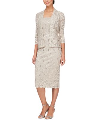 SL Fashions - Petite Lace Jacket & Midi Dress