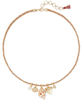Kendra Scott - 14k Gold-Plated Sea-Motif Cord-Wrapped Charm Necklace, 16" + 2" extender