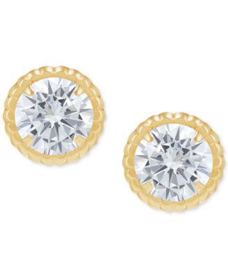 Macy's - Cubic Zirconia Screw Back Stud Earrings in 14k Gold