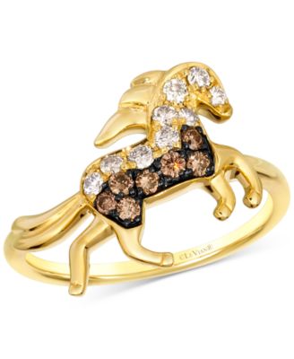 Le Vian - Chocolate Diamond & Nude Diamond Horse Ring (1/3 ct. t.w.) in 14k Gold