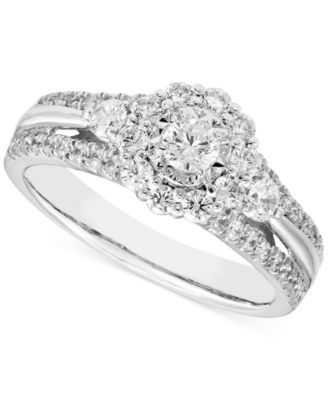 Macy's - Diamond Halo Engagement Ring (1 ct. t.w.) in 14k White Gold