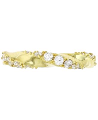 Macy's - Cubic Zirconia Twist Style Ring in 14k Gold-Plated Sterling Silver