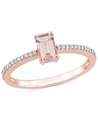 Macy's - Morganite (5/8 ct. t.w.) & Diamond (1/0ct. t.w.)  Statement Ring in 10k Rose Gold