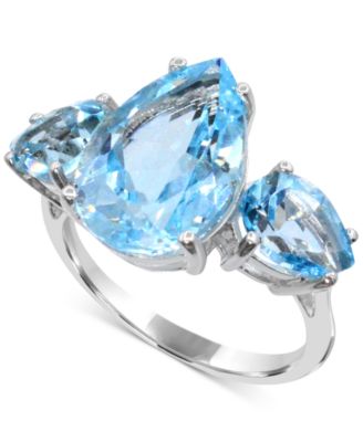Macy's - Sky Blue Topaz Multi-Pear Shape Statement Ring (9-1/2 ct. t.w.) in Sterling Silver