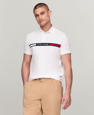 Tommy Hilfiger - Men's Big & Tall Short Sleeve Embroidered Chest Stripe Polo Shirt