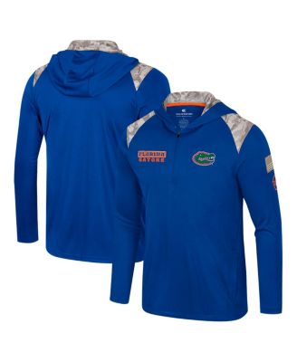 Colosseum - Men's  Royal Florida Gators OHT Military Appreciation Quarter-Zip Hoodie Jacket
