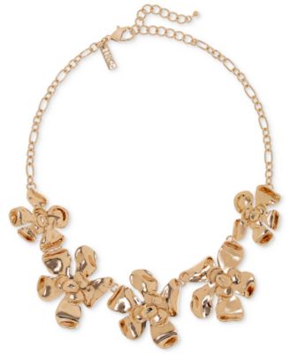 I.N.C. International Concepts - Gold-Tone Flower Statement Necklace, 16" + 3" extender