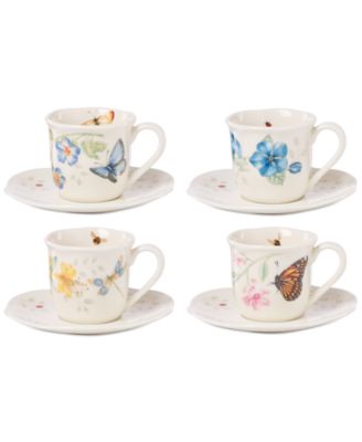Lenox - Butterfly Meadow Espresso Cup & Saucer, Set of 4