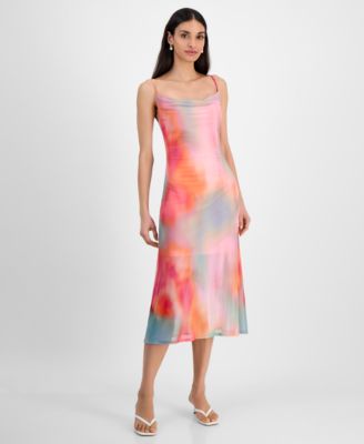 Bar III - Women's Printed Mesh Midi Slip Dress