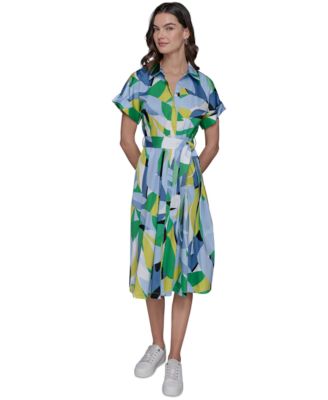 KARL LAGERFELD PARIS - Women's Printed Cotton Shirtdress