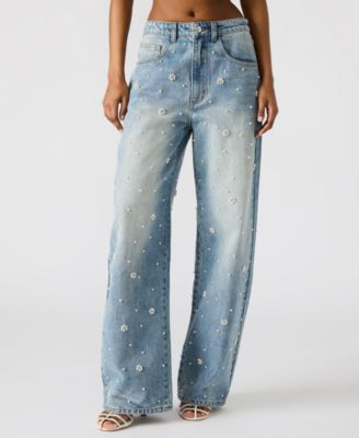 Steve Madden - Women's Cotton Fianna Barrel-Leg Jeans