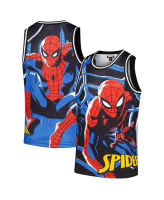 Lids - Big Boys and Girls Black Spider-Man Big Print Mesh Fashion Jersey